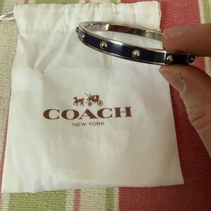 Coach Silver and Purple Studded Bracelet